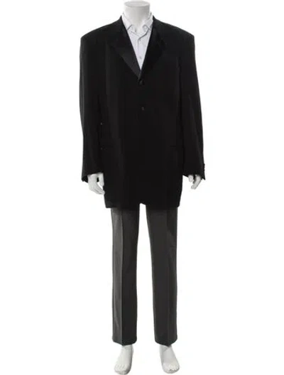 Pre-owned Giorgio Armani Wool Overcoat In Black