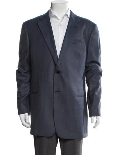 Pre-owned Giorgio Armani Wool Overcoat In Blue