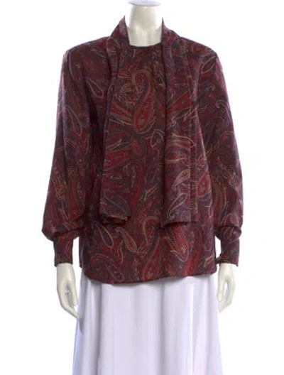 Pre-owned Giorgio Armani Wool Paisley Print Blouse In Multi