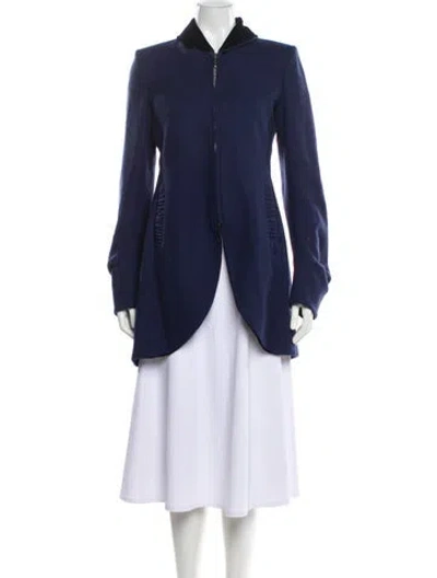 Pre-owned Giorgio Armani Wool Peacoat In Blue