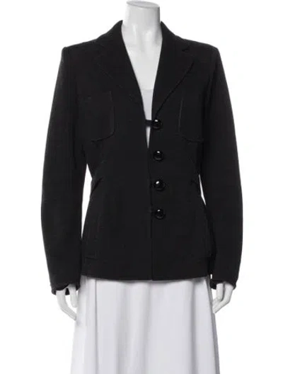 Pre-owned Giorgio Armani Wool Peacoat In Gray