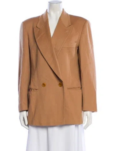 Pre-owned Giorgio Armani Wool Peacoat In Neutral
