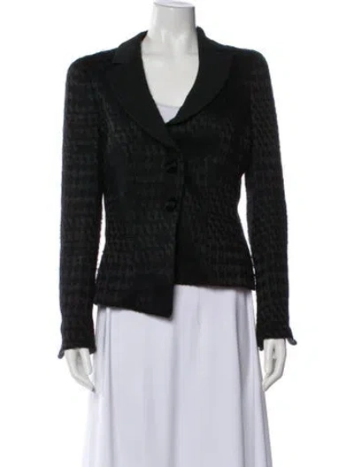 Pre-owned Giorgio Armani Wool Plaid Print Blazer In Multi