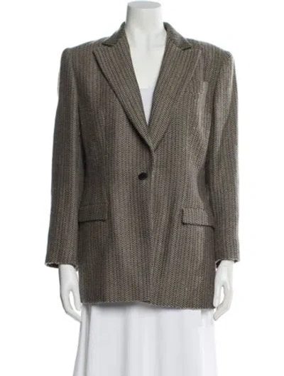Pre-owned Giorgio Armani Wool Printed Blazer In Multi