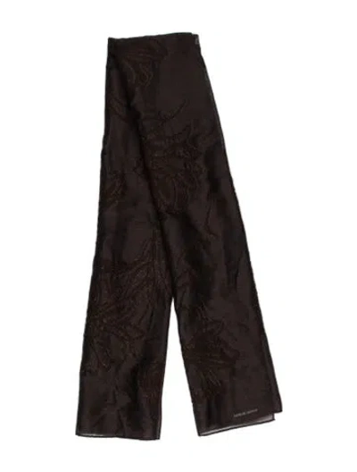 Pre-owned Giorgio Armani Wool Scarf In Brown