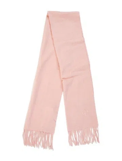 Pre-owned Giorgio Armani Wool Scarf In Pink