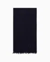Giorgio Armani Wool, Silk And Cashmere Foulard In Navy Blue