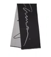 Giorgio Armani Wool-silk Signature Scarf In Black
