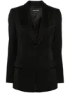 Giorgio Armani Single-breasted Ruffled Blazer In Black