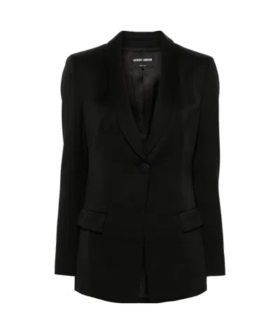 GIORGIO ARMANI GIORGIO ARMANI SINGLE-BREASTED TWILL BLAZER
