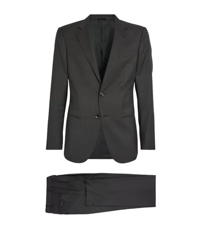 Giorgio Armani Wool Single-breasted Two-piece Suit In Black