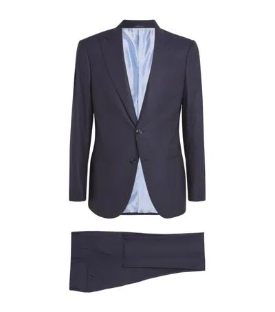 Giorgio Armani Wool Single-breasted Two-piece Suit In Blue