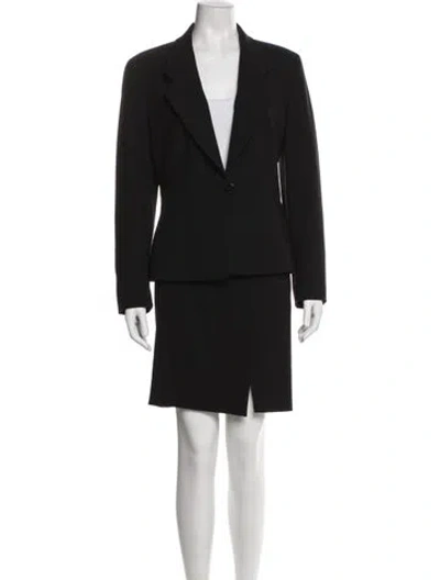 Pre-owned Giorgio Armani Wool Skirt Suit In Black