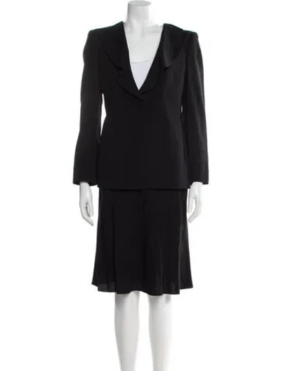 Pre-owned Giorgio Armani Wool Skirt Suit In Black