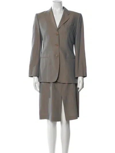 Pre-owned Giorgio Armani Wool Skirt Suit In Neutral