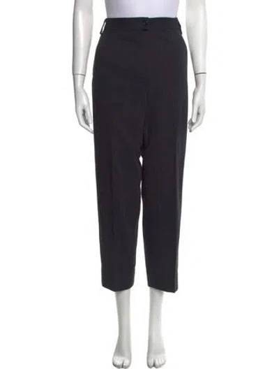 Pre-owned Giorgio Armani Wool Straight Leg Pants In Black