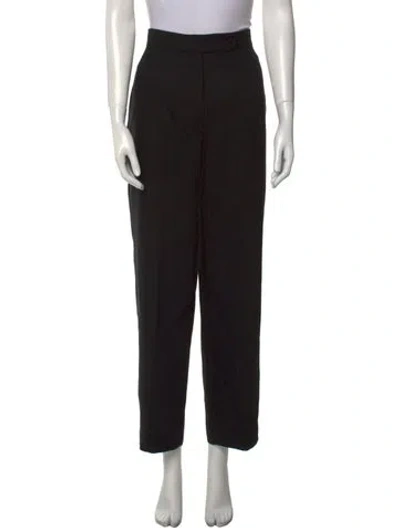 Pre-owned Giorgio Armani Wool Straight Leg Pants In Black