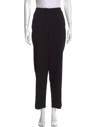 Pre-owned Giorgio Armani Wool Straight Leg Pants In Black