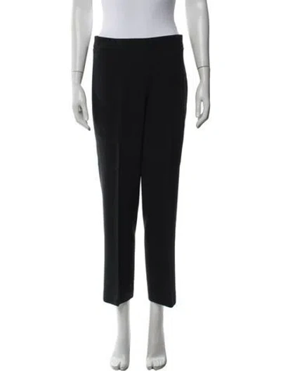 Pre-owned Giorgio Armani Wool Straight Leg Pants In Black