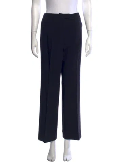 Pre-owned Giorgio Armani Wool Straight Leg Pants In Black