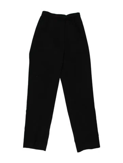 Pre-owned Giorgio Armani Wool Straight Leg Pants In Black