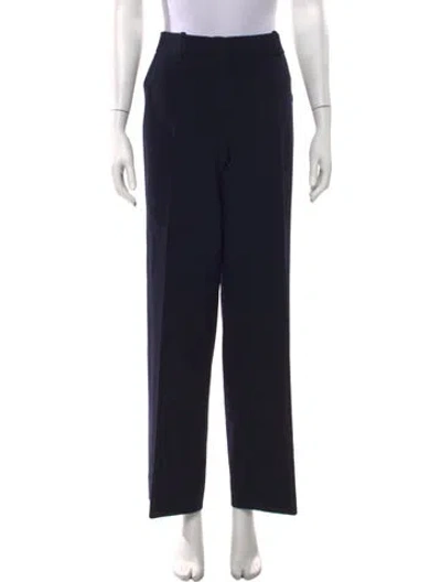 Pre-owned Giorgio Armani Wool Straight Leg Pants In Black