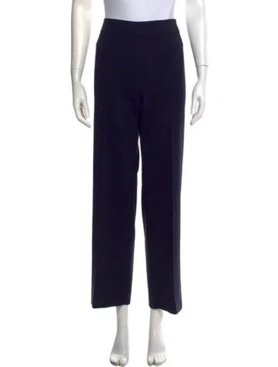 Pre-owned Giorgio Armani Wool Straight Leg Pants In Blue