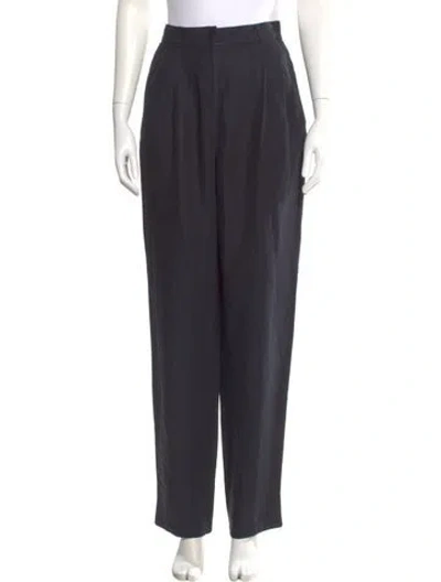 Pre-owned Giorgio Armani Wool Straight Leg Pants In Gray