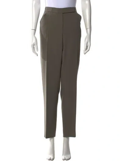 Pre-owned Giorgio Armani Wool Straight Leg Pants In Green