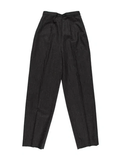 Pre-owned Giorgio Armani Wool Straight Leg Pants In Grey