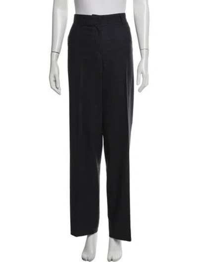 Pre-owned Giorgio Armani Wool Straight Leg Pants In Grey
