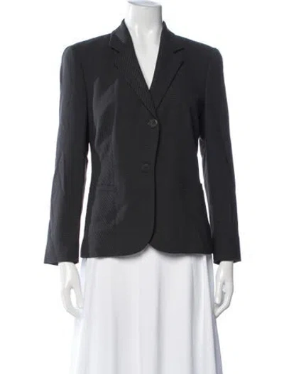 Pre-owned Giorgio Armani Wool Striped Blazer In Blue