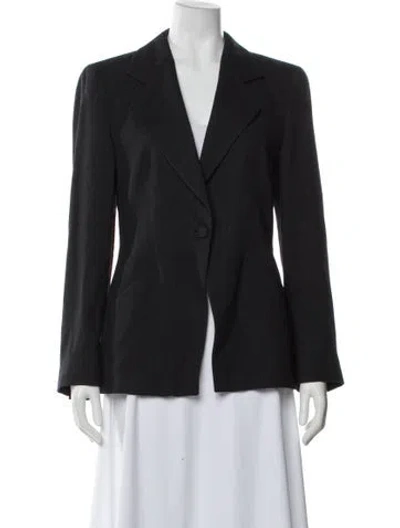 Pre-owned Giorgio Armani Wool Striped Blazer In Gray