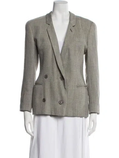 Pre-owned Giorgio Armani Wool Striped Blazer In Neutral