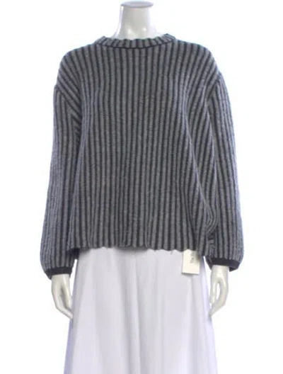 Pre-owned Giorgio Armani Wool Striped Sweater In Gray