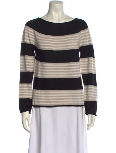 Pre-owned Giorgio Armani Wool Striped Sweater W/ Tags In Neutral