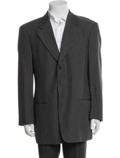 Pre-owned Giorgio Armani Wool Striped Two-piece Blazer In Neutral