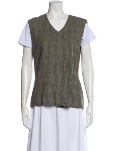 Pre-owned Giorgio Armani Wool Striped Vest In Black