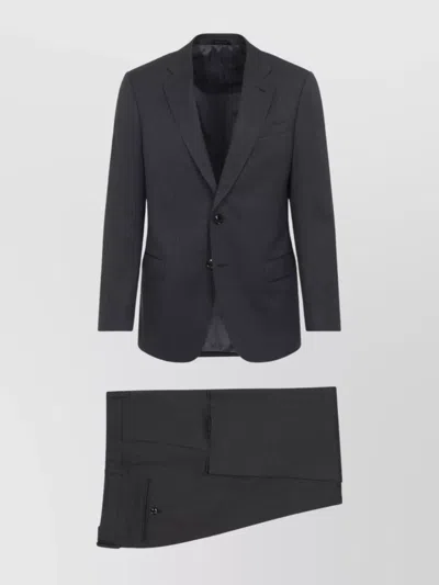 Giorgio Armani Wool Suit With Notched Collar Jacket