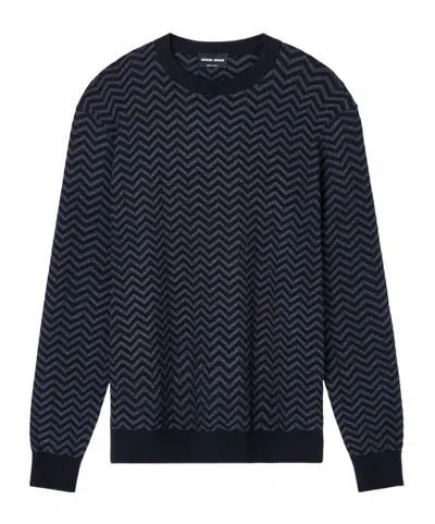 Giorgio Armani Wool Sweater In Blue