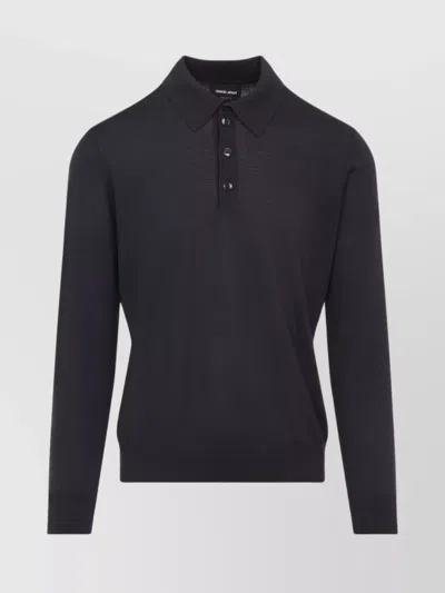 GIORGIO ARMANI WOOL SWEATER POLO COLLAR