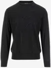 Giorgio Armani Black Crewneck Logo Sweater In Black
