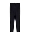 Giorgio Armani Cupro And Viscose Jacquard One-dart Trousers In Black