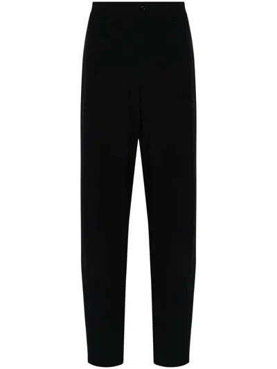 Giorgio Armani Wool Tapered Trousers In Blue