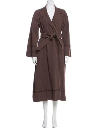 Pre-owned Giorgio Armani Wool Trench Coat In Brown