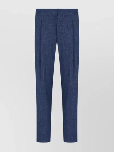 Giorgio Armani Wool Trousers Belt Loops In Blue