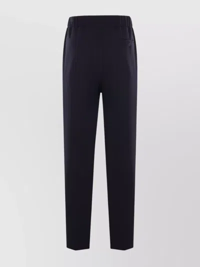 Giorgio Armani Wool Trousers Featuring Pleat Detailing In Blue