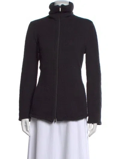 Pre-owned Giorgio Armani Wool Turtleneck Sweater In Blue