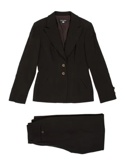 Pre-owned Giorgio Armani Wool Two-piece Suit In Brown