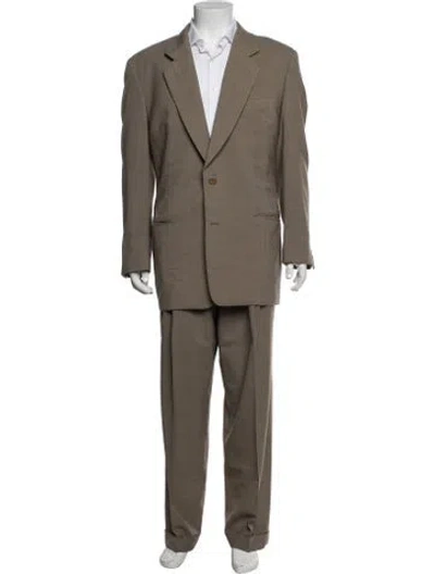 Pre-owned Giorgio Armani Wool Two-piece Suit In Neutrals